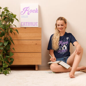 rock solid catholic women's t shirt