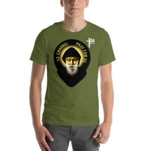 st charbel's pray for us men's t shirt