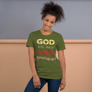 god is my pulse women's christian t shirt