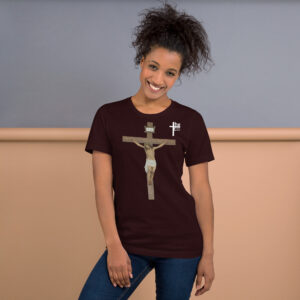 jesus crucified women's t shirt