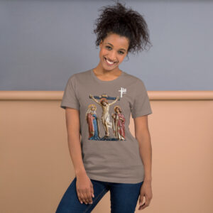 crucifixion scene women's t shirt