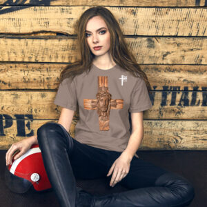 face of jesus on cross women's t shirt