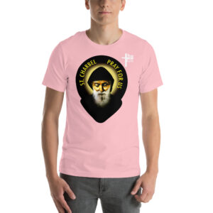 st charbel's pray for us men's t shirt
