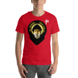 st charbel's pray for us men's t shirt