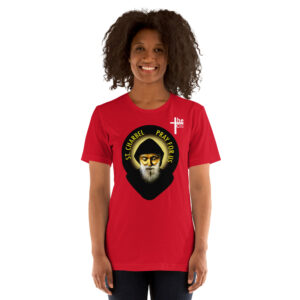 st charbel pray for us women's t shirt