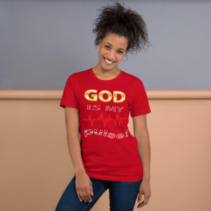 god is my pulse women's christian t shirt