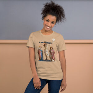 crucifixion scene women's t shirt
