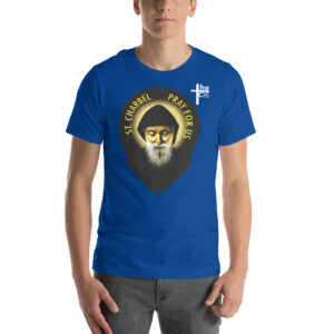 st charbel's pray for us men's t shirt