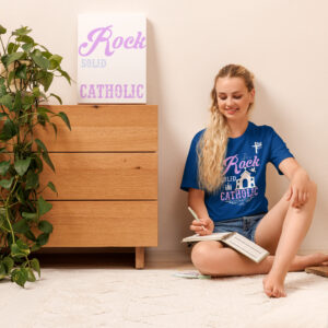 rock solid catholic women's t shirt
