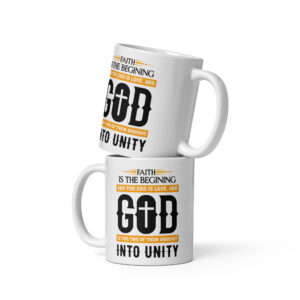 faith and love white glossy mug