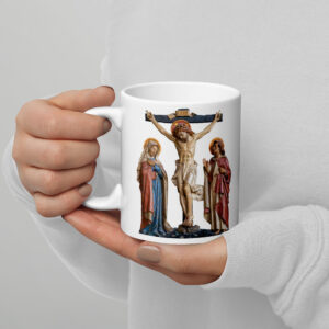 crucifixion scene white glossy mug