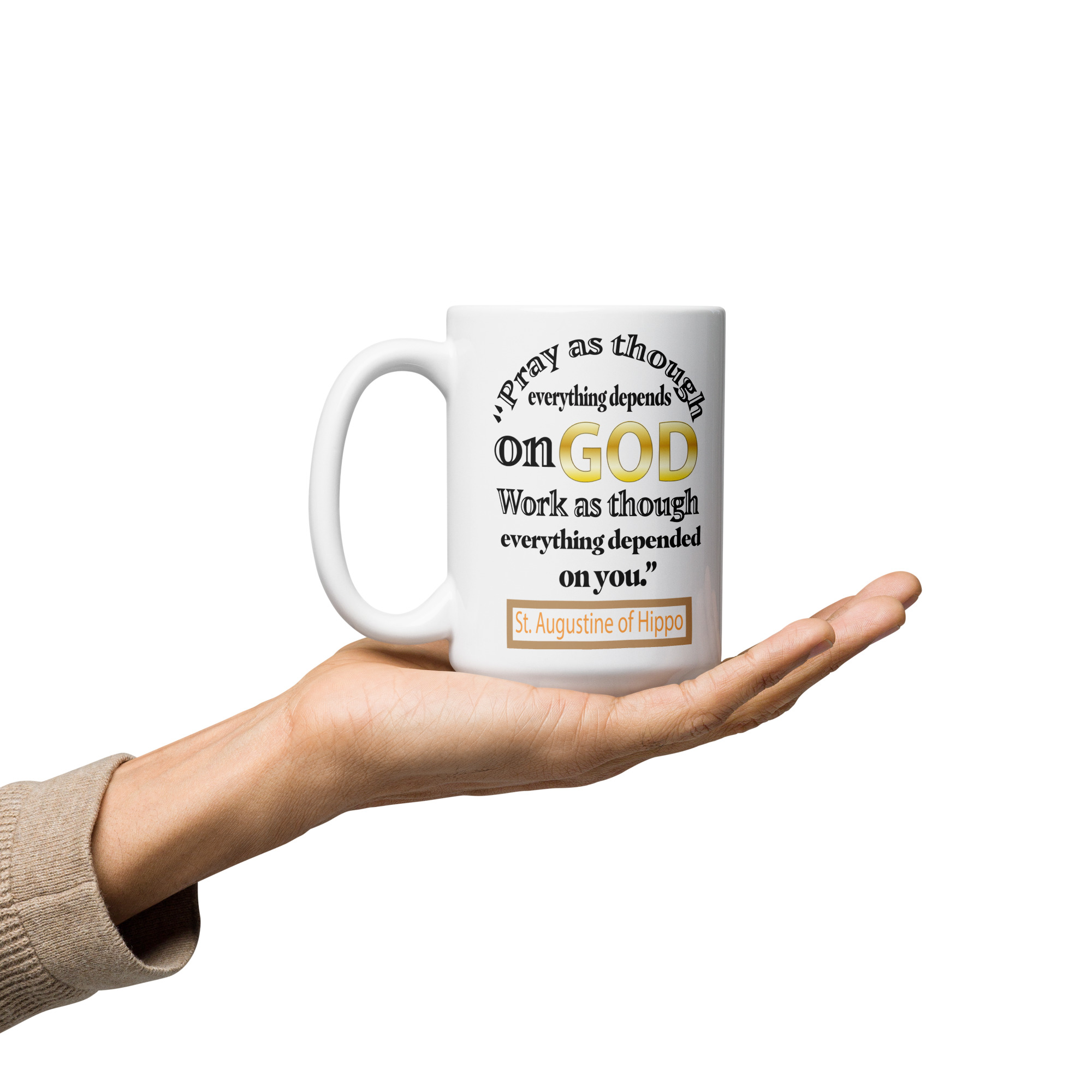 pray and work by st augustine white glossy mug pray and work by st augustine white glossy mug