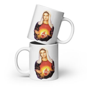 immaculate heart of mary white glossy mug