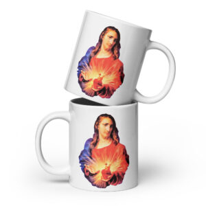 sacred heart of jesus white glossy mug