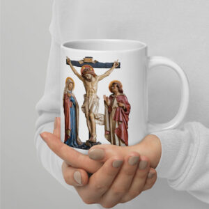 crucifixion scene white glossy mug