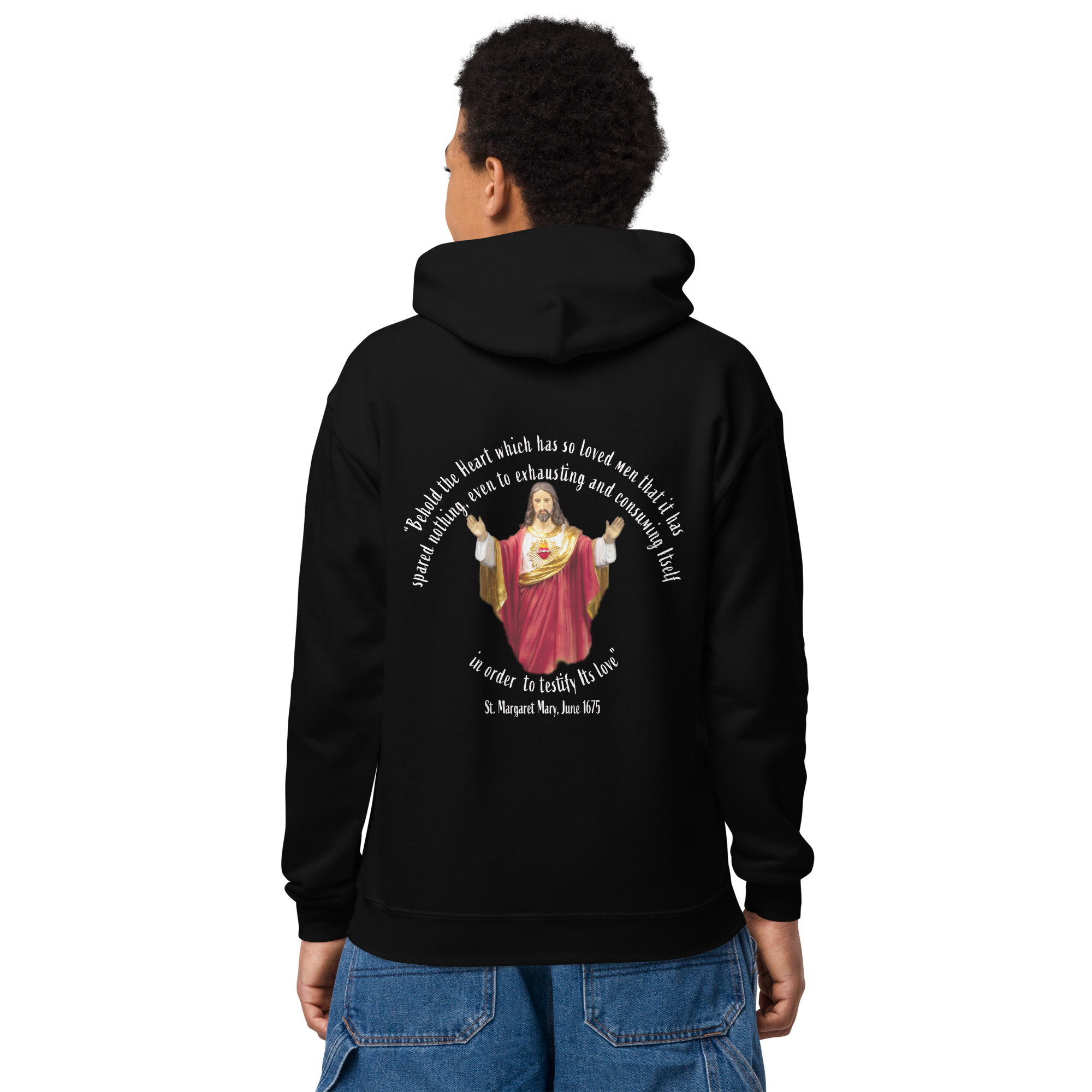 sacred heart of jesus st margaret mary 1675 children's hoodie sacred heart of jesus st margaret mary 1675 children's hoodie
