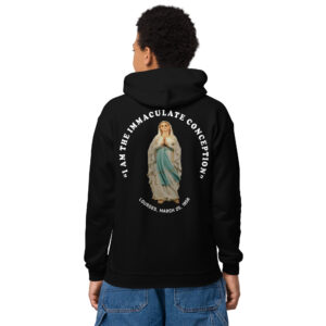 "i am the immaculate conception" lourdes, france march 25, 1858 children's hoodie
