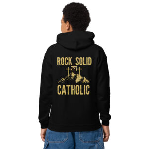 rock solid catholic children's hoodie