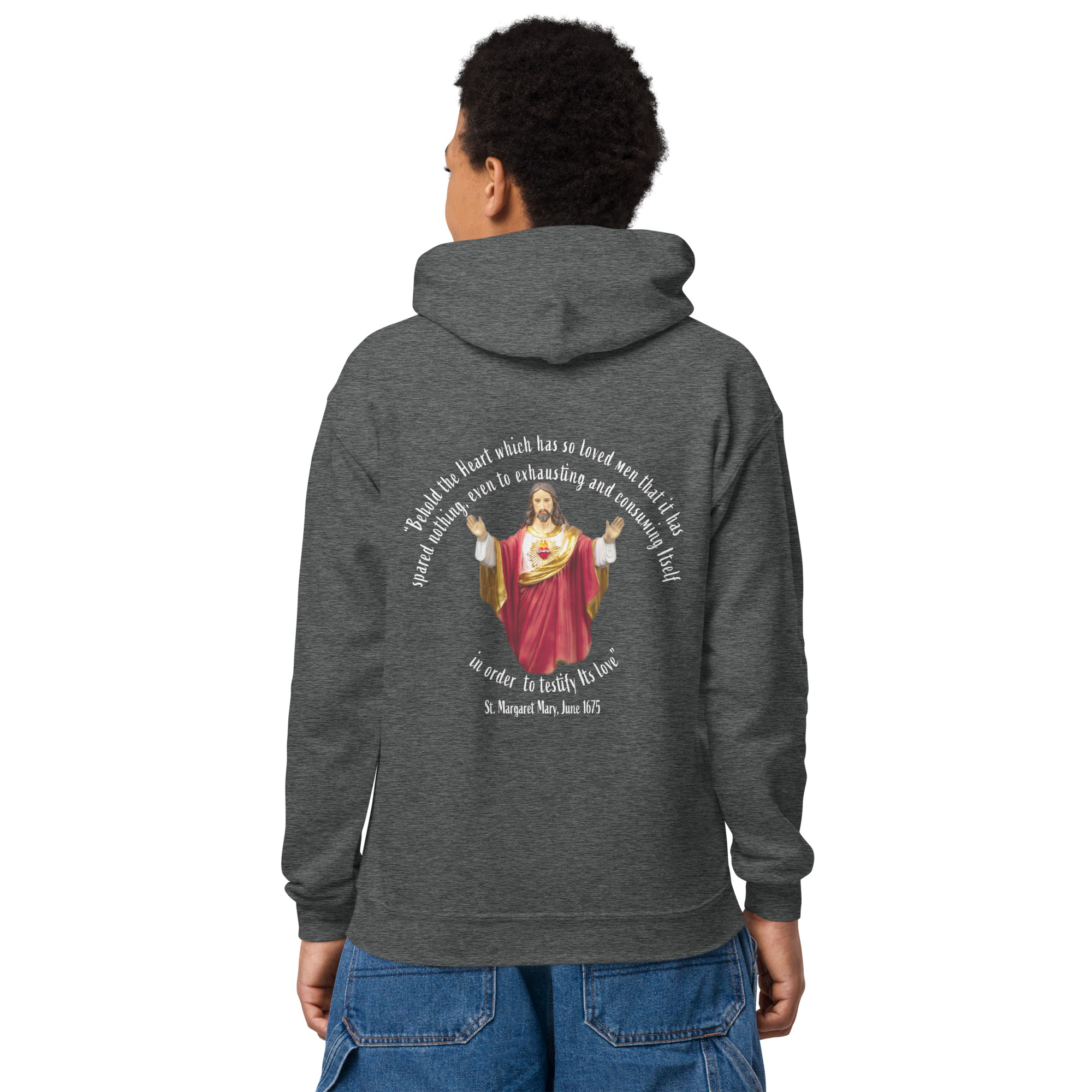 sacred heart of jesus st margaret mary 1675 children's hoodie sacred heart of jesus st margaret mary 1675 children's hoodie