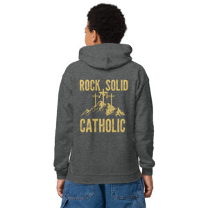 rock solid catholic children's hoodie