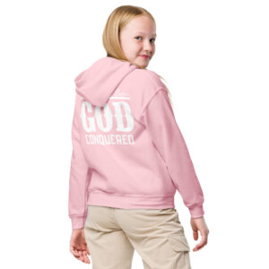 i came i saw god conquered children's christian hoodie