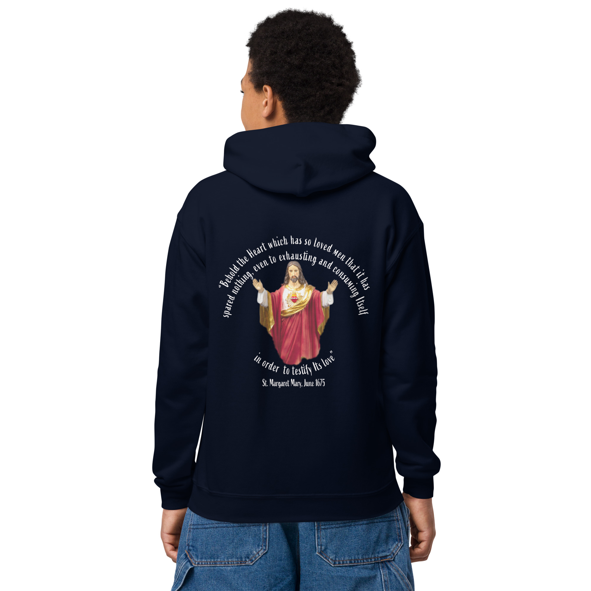sacred heart of jesus st margaret mary 1675 children's hoodie sacred heart of jesus st margaret mary 1675 children's hoodie