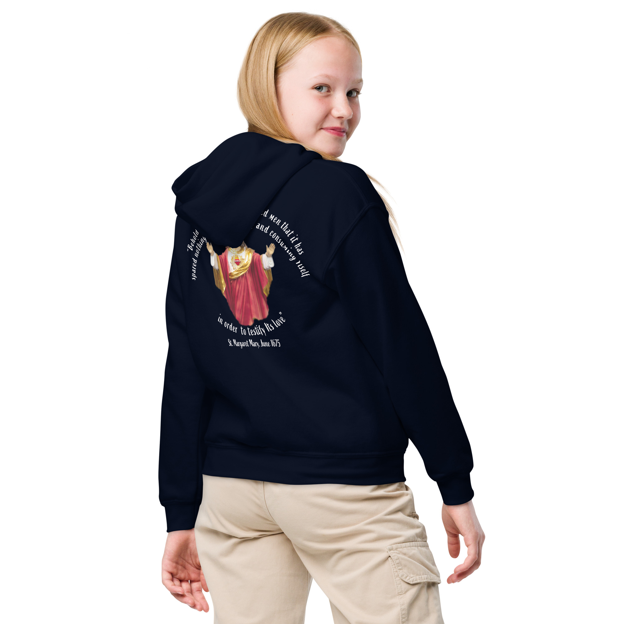 sacred heart of jesus st margaret mary 1675 children's hoodie sacred heart of jesus st margaret mary 1675 children's hoodie