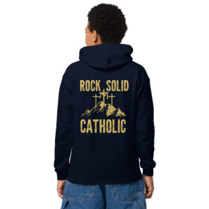 rock solid catholic children's hoodie