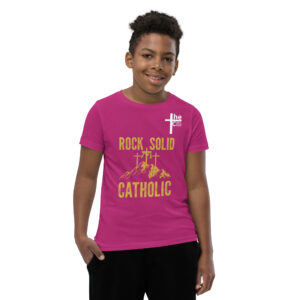 rock solid catholic children's t shirt