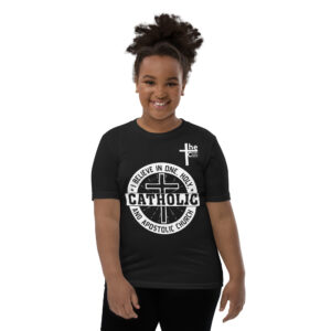 i believe in one, holy, catholic and apostolic church children's t shirt