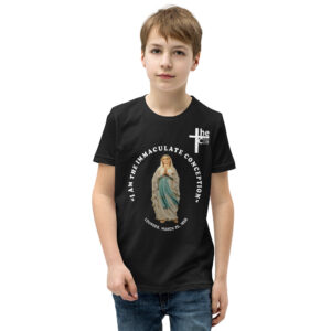 "i am the immaculate conception" lourdes, france march 25, 1858 children's t shirt