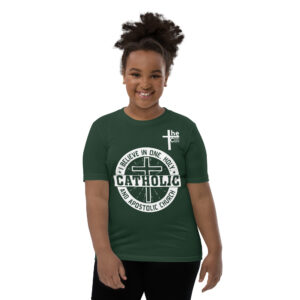 i believe in one, holy, catholic and apostolic church children's t shirt
