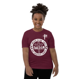 i believe in one, holy, catholic and apostolic church children's t shirt