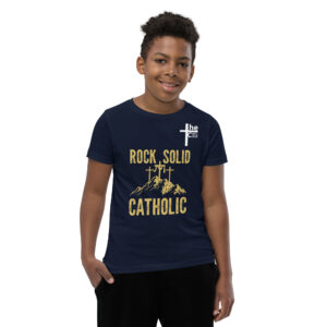 rock solid catholic children's t shirt