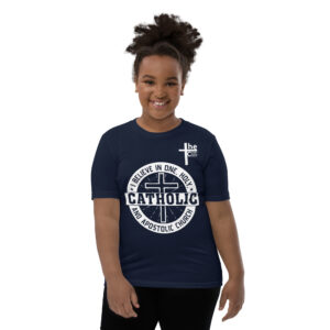i believe in one, holy, catholic and apostolic church children's t shirt