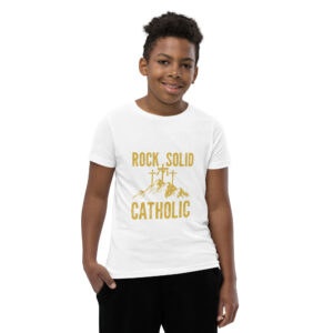 rock solid catholic children's t shirt