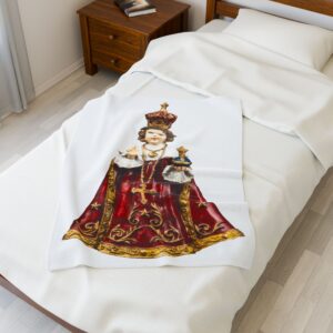 infant of prague velveteen plush blanket