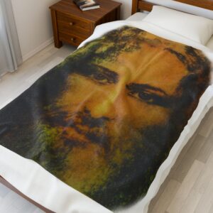 face of jesus velveteen plush blanket