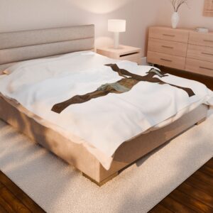 jesus crucified velveteen plush blanket