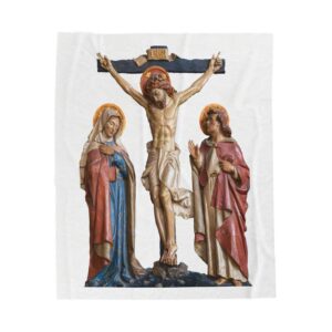crucifixion scene velveteen plush blanket
