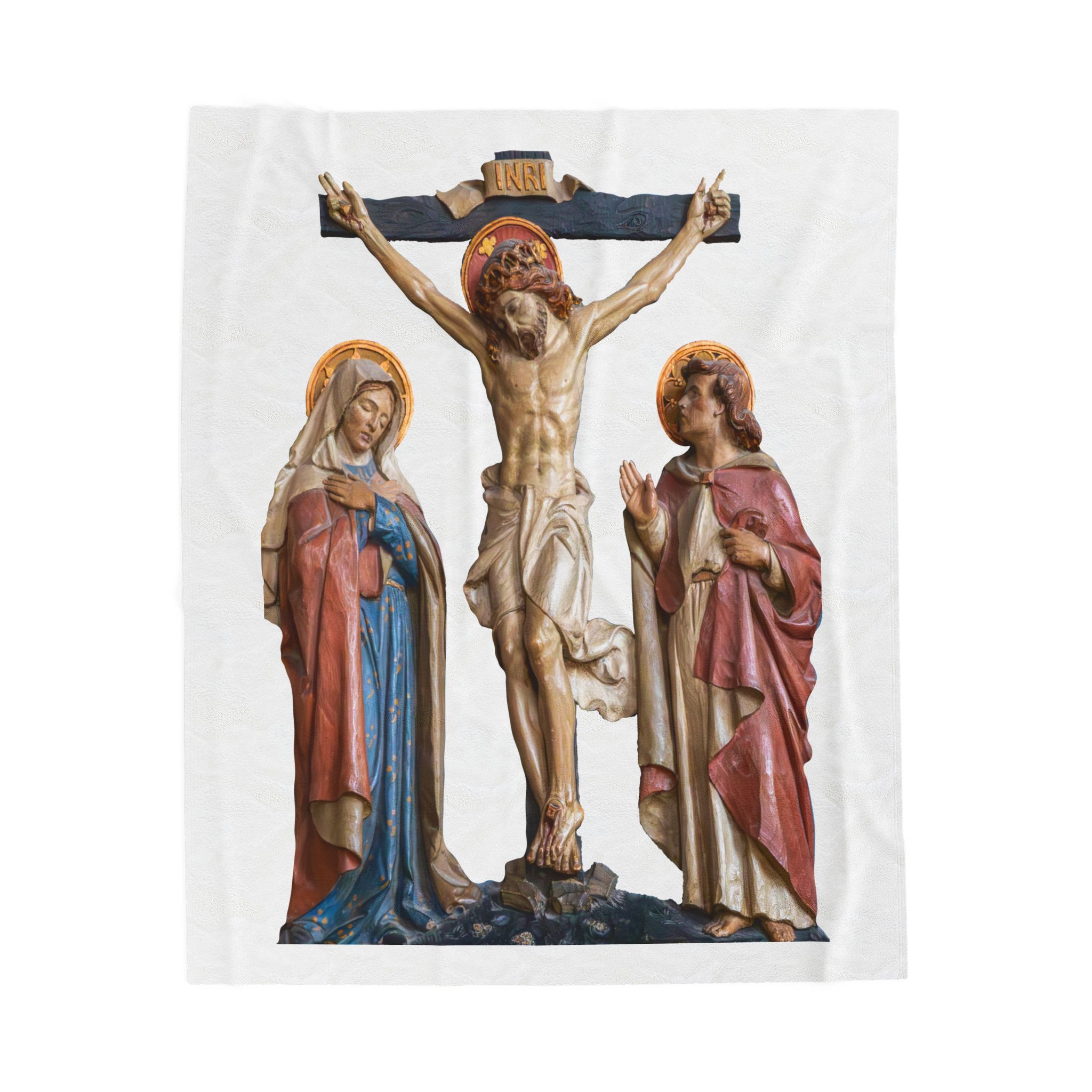 crucifixion scene velveteen plush blanket crucifixion scene velveteen plush blanket