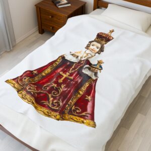 infant of prague velveteen plush blanket