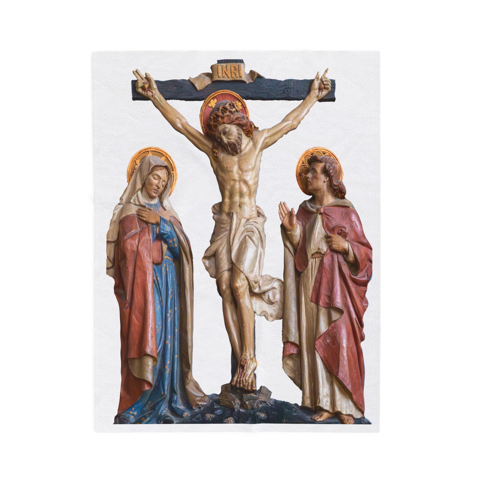 crucifixion scene velveteen plush blanket crucifixion scene velveteen plush blanket