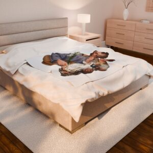 st joseph and the child jesus velveteen plush blanket