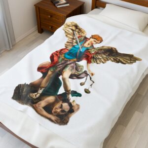 st michael archangel (colored) velveteen plush blanket