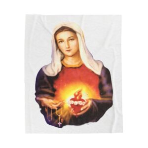 immaculate heart of mary velveteen plush blanket