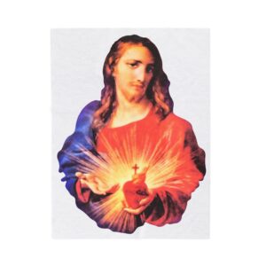 sacred heart of jesus velveteen plush blanket