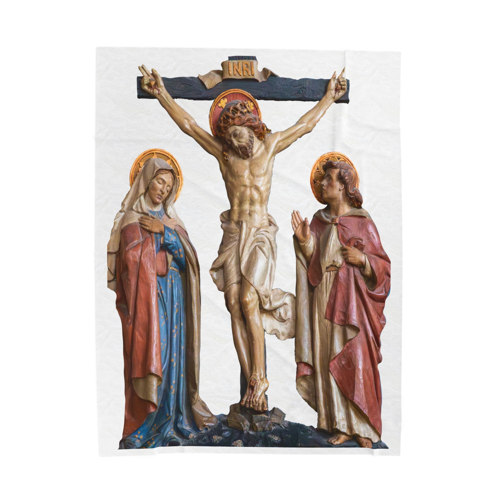 crucifixion scene velveteen plush blanket crucifixion scene velveteen plush blanket