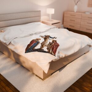 crucifixion scene velveteen plush blanket