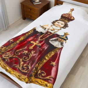 infant of prague velveteen plush blanket